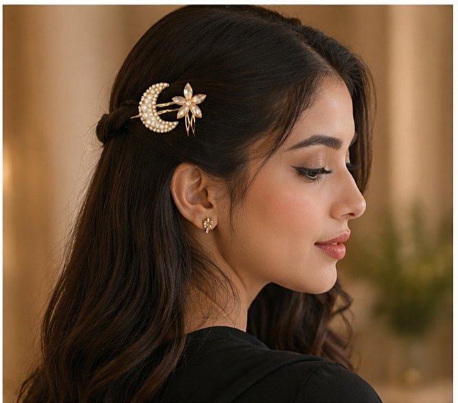 Moon star pin