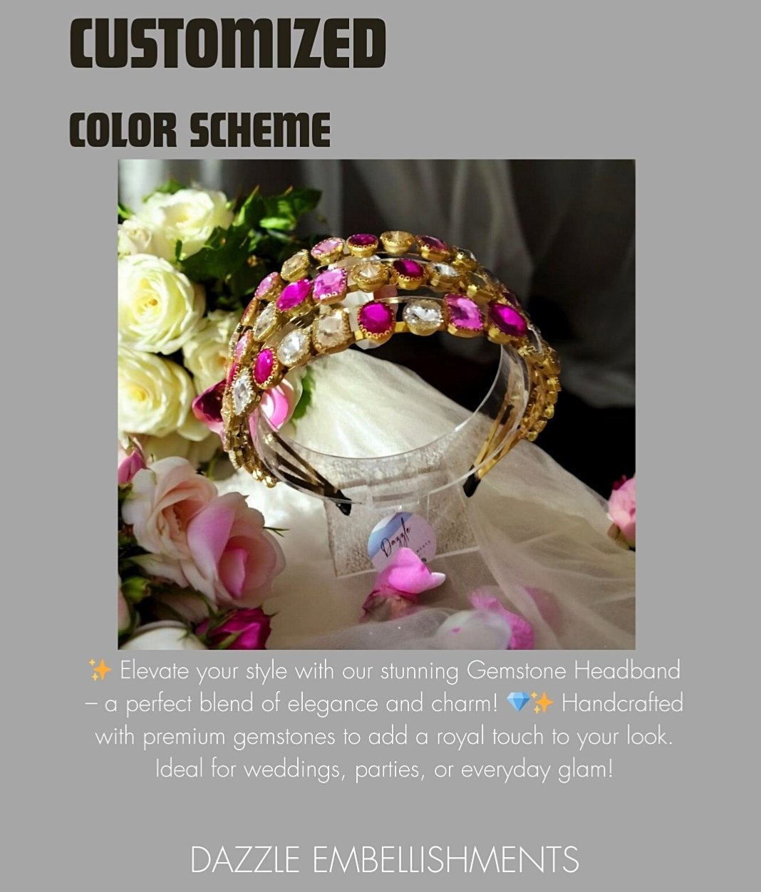 Multi stone headband