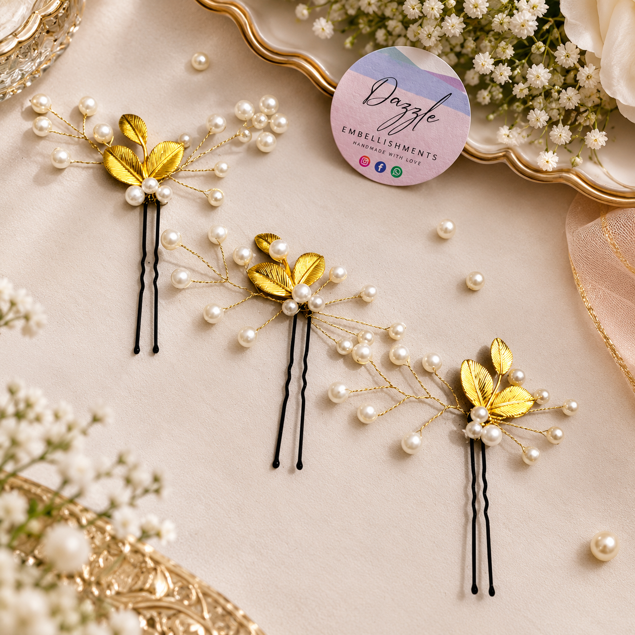 Pearl gold pin